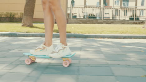 woman skateboarding in the park