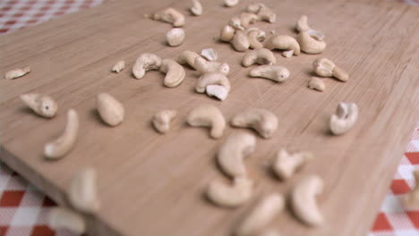 cashew nuts falling in super slow motion