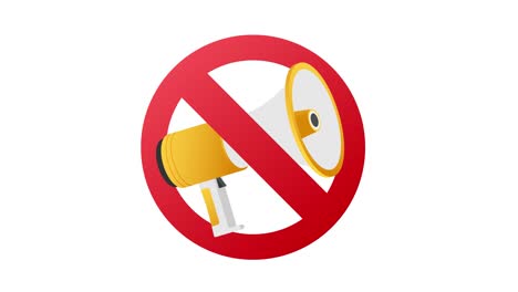 no megaphone speaker sign or no outbound speaker. motion graphics.