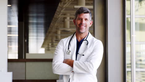 Middle-aged-male-doctor-wearing-a-lab-coat
