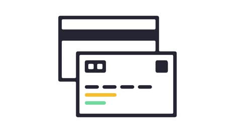 credit cards line icon animation with alpha