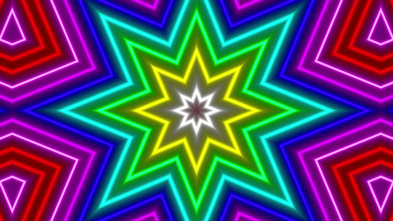 Neon geometric pattern illumination animation motion graphics
