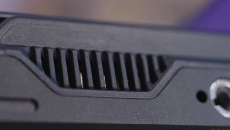 close-up of laptop ventilation