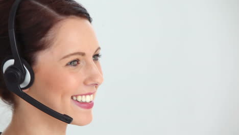 Woman-using-a-headset-