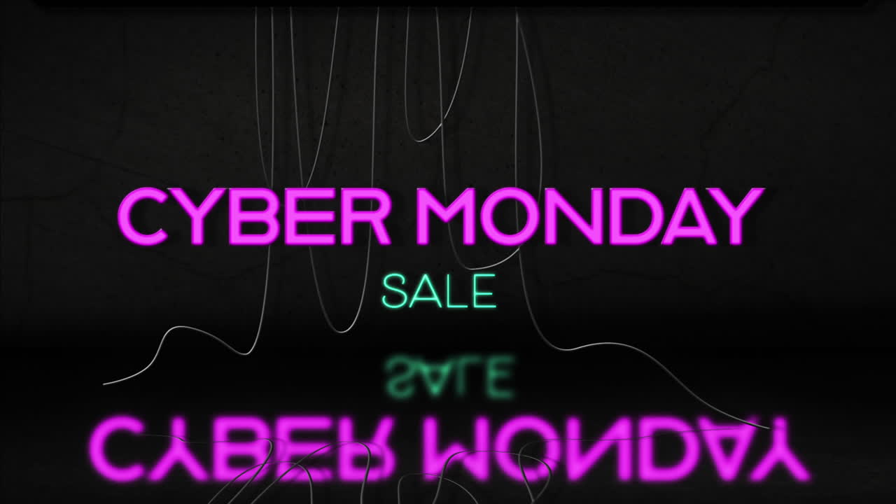 핑크 네온 사이버 월요일 판매 텍스트