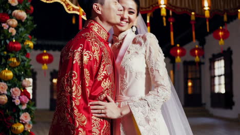 chinese wedding couple in traditional attire