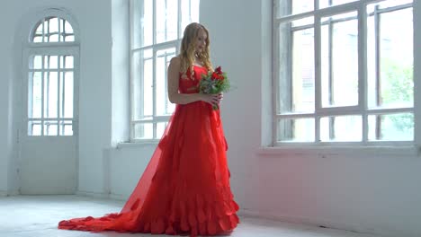 Woman in a Red Wedding Dress