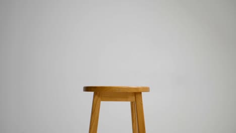 wooden stool isolated on white background