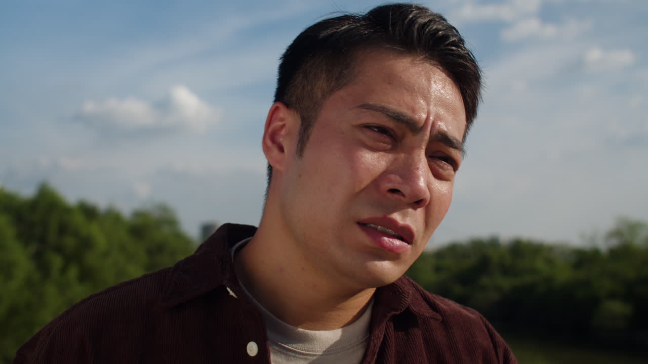 외로운 남자 야외