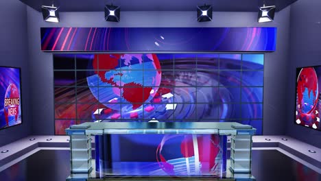 3d virtual news studio with news background loop 4k