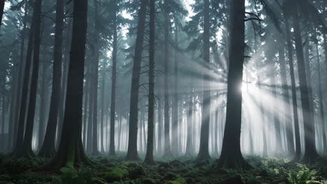 luz del sol del bosque brumoso