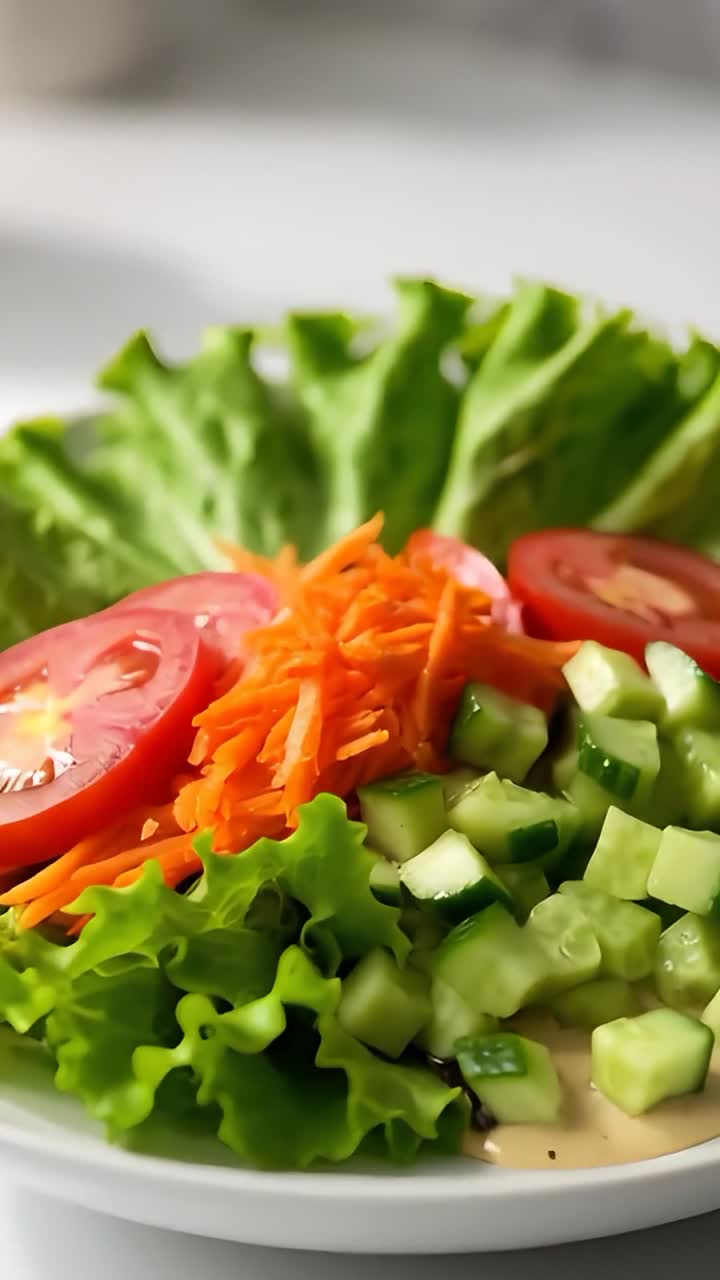 Frisk og sunn salat på uskarp bakgrunn