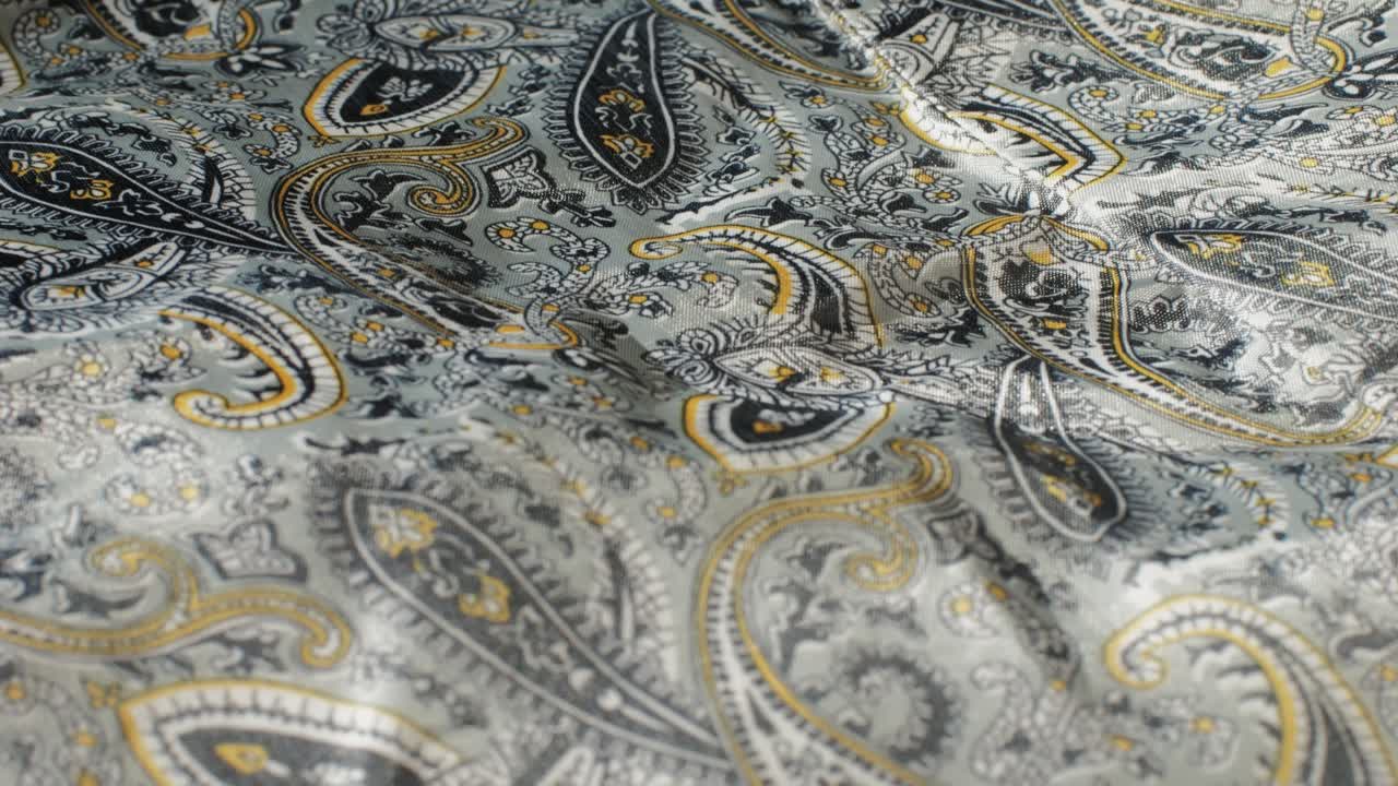 Colorful textile cloth texture close-up macro. Fashion fabric multicolor. High quality 4k footage