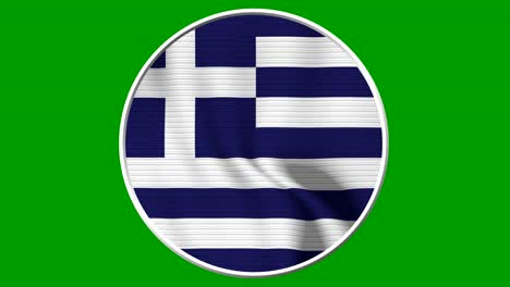 greece circular flag loop - realistic 4k flag waving in the wind