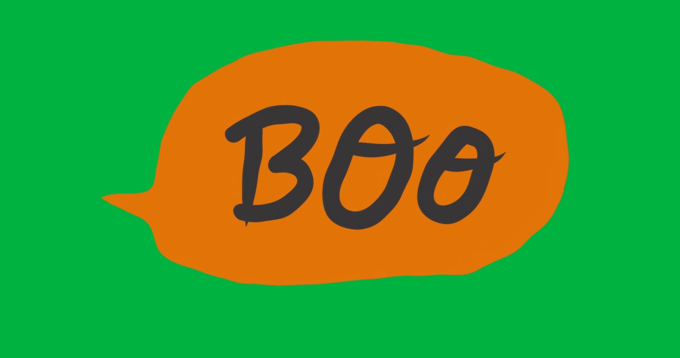 Designer che aggiungono una nuvoletta in stile fumetto con testo 'BOO' in grassetto su sfondo trasparente nel marketing.