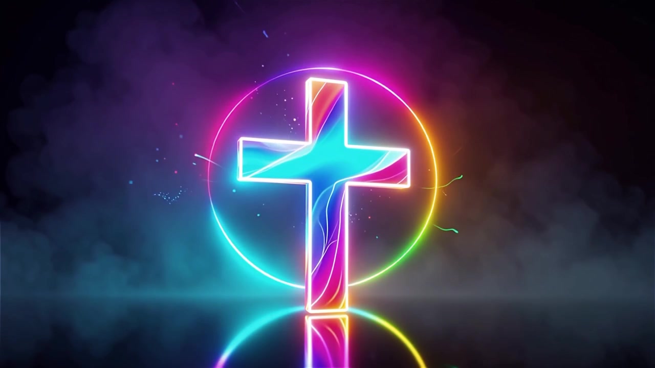 Christian Cross Heavenly Light Worship Background
