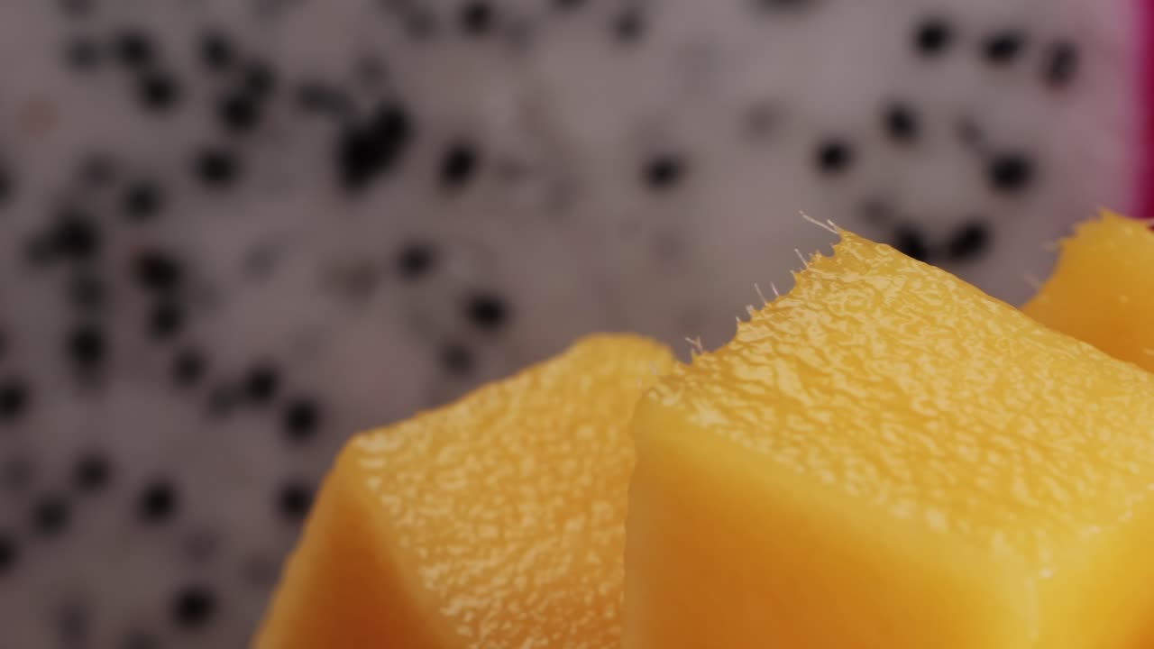 Sliced Mango and Dragon Fruit