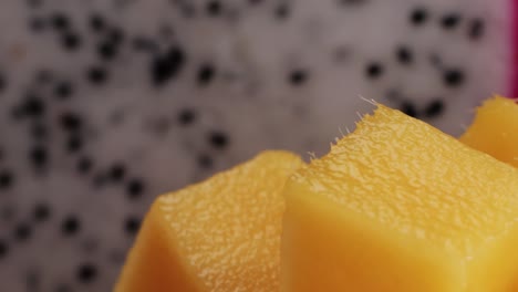 sliced mango and dragon fruit