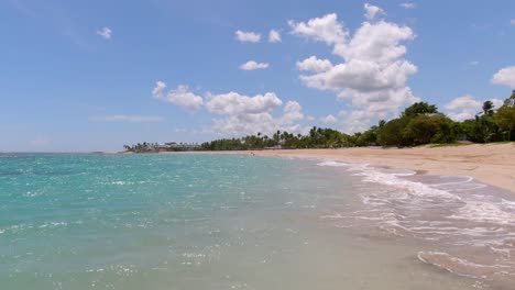 low soft rise from sea level showing beautiful beach front in the caribbean