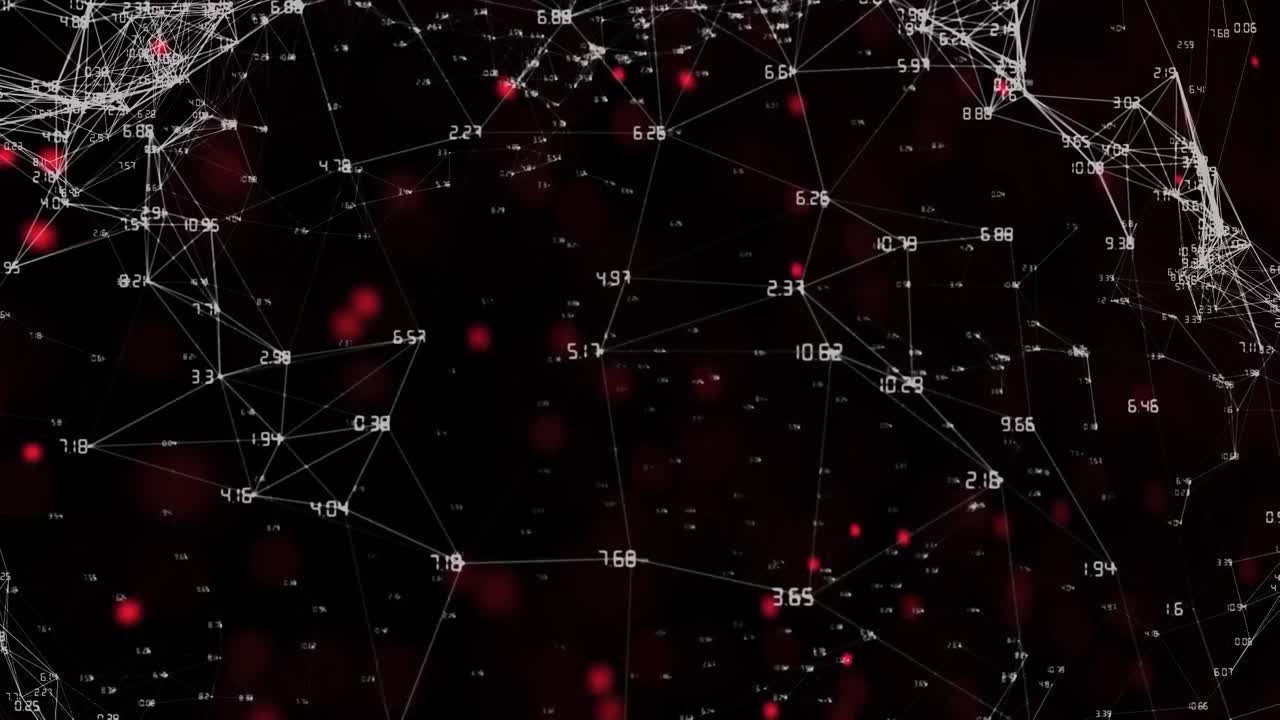 animación del procesamiento de datos y las moléculas en fondo negro