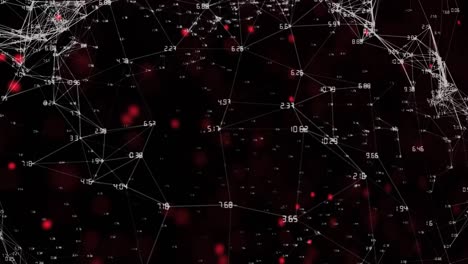 animation of data processing and molecules on black background