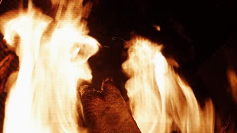 wood burning behind a metal screen - close up