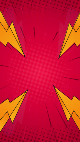 motion graphic of red background comic style