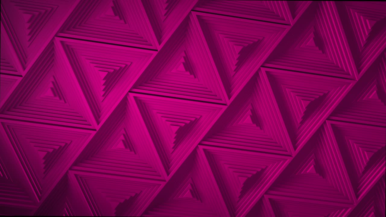 Purpure minimalism. A mosaic surface with moving black triangles. Abstract geometric background. Cells. Wave. Loop animation. 4K. 3d. Animation for a business presentation
