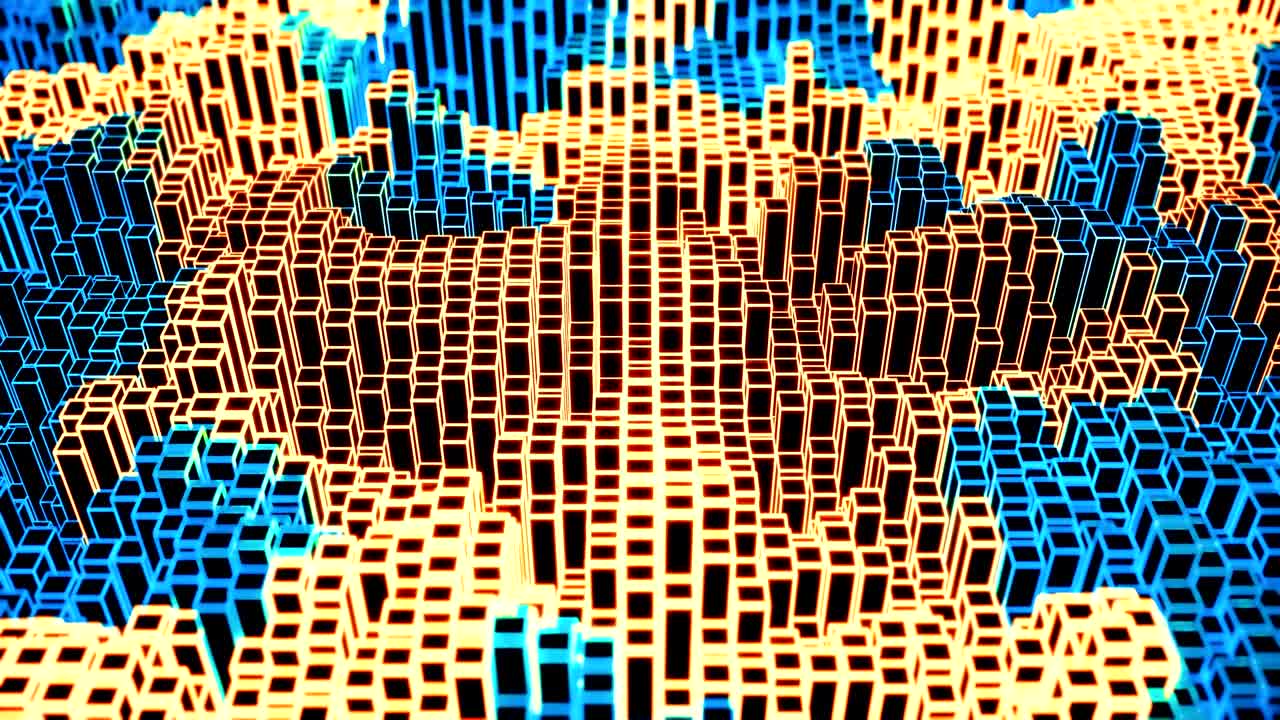 4k bloques de datos digitales abstractos.