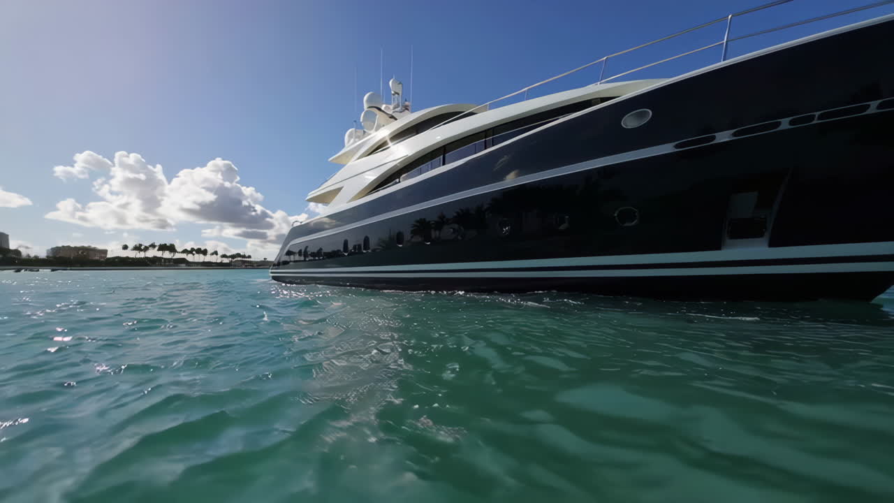 Luxury Yacht in Miami Harbor