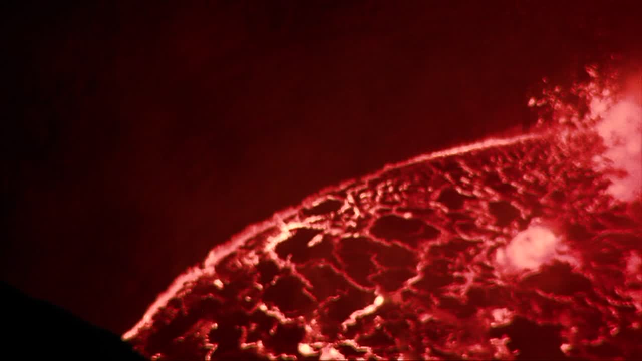 콩고민주공화국 밤에 니라공고 화산 폭발 3