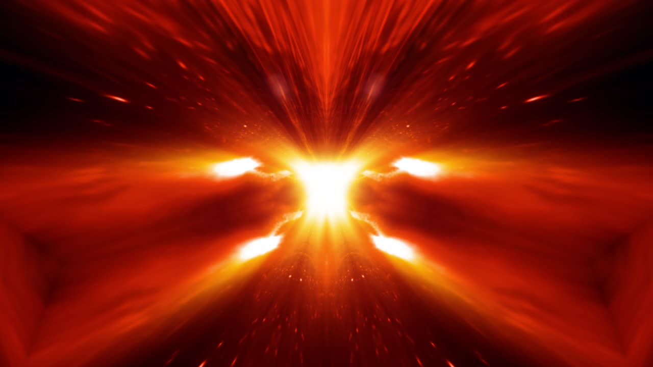 fondo de animación de caleidoscopio de luz naranja resplandor abstracto. bucle sin costuras 4k, animación generada digitalmente por computadora. movimiento dinámico simétrico abstracto. festival de música discoteca vj escenario visual.