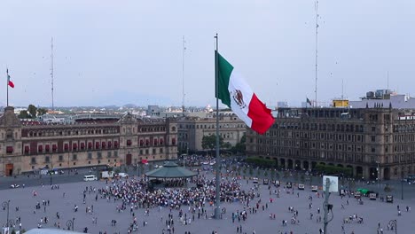 mexico city flag in downtown zocalo