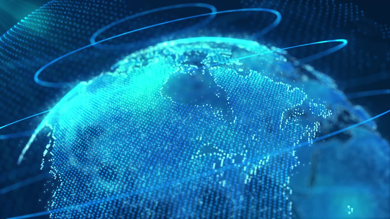 Communication technology global world network. Futuristic Earth Global communication concept
