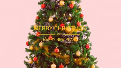 Animación-De-Feliz-Navidad-Y-Próspero-Año-Nuevo-Banner-De-Texto-Sobre-árbol-De-Navidad-Decorativo