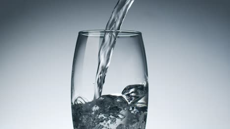 transparent glass being filled with water