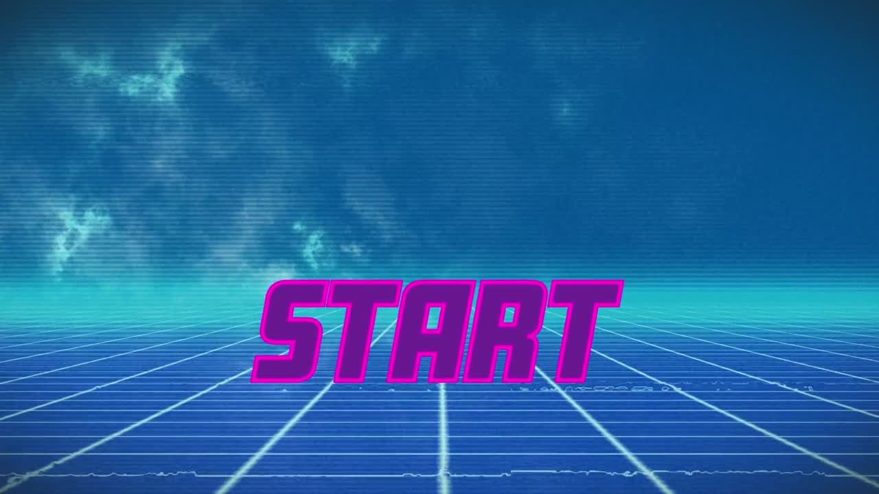 animación del comienzo en espacio azul con líneas