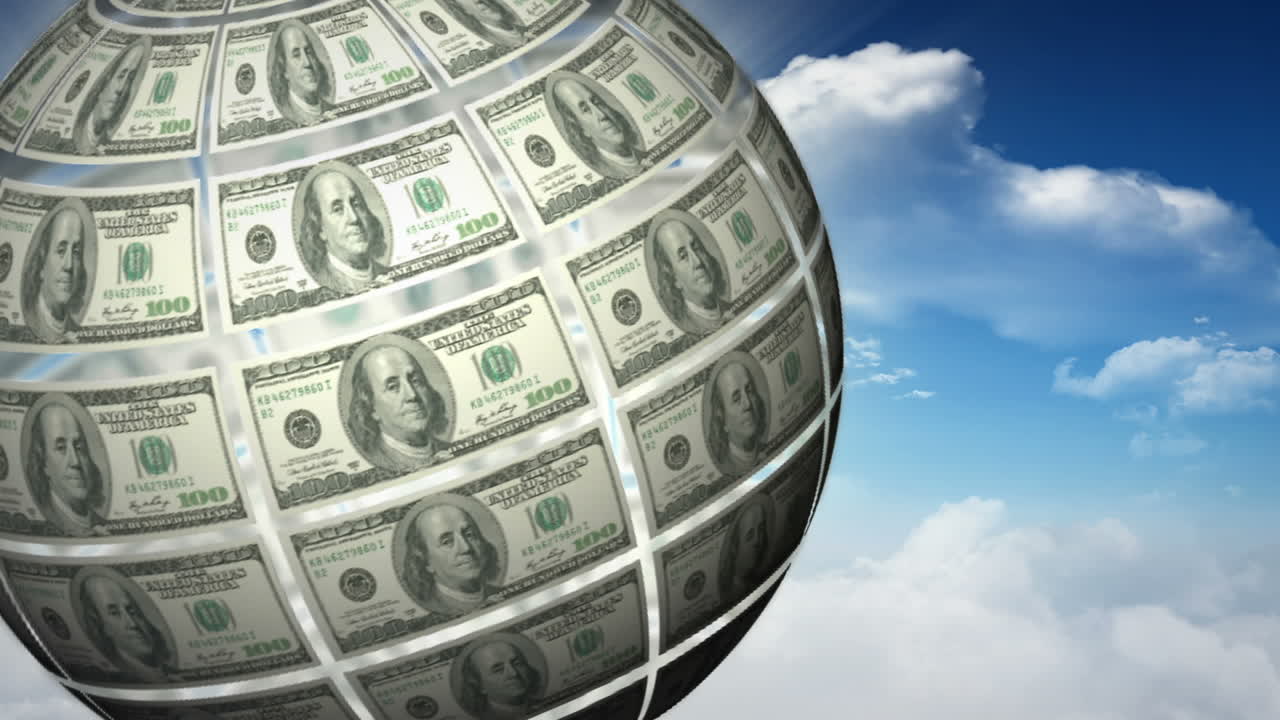 globo hecho de dólares girando
