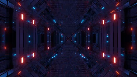 corredor de túnel de ciencia ficción realista con ventanas de vidrio y partículas voladoras brillantes ilustración 3d en vivo papel tapiz fondo de movimiento muestras visuales vj bucle