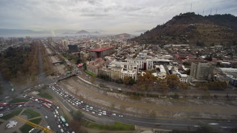 Morning-timelapse-in-Santiago-de-Chile-city-streets