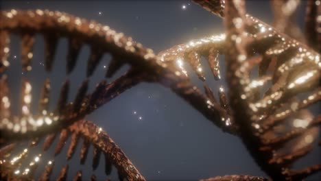 estructura helicoidal doble de la cadena de adn animación de primer plano