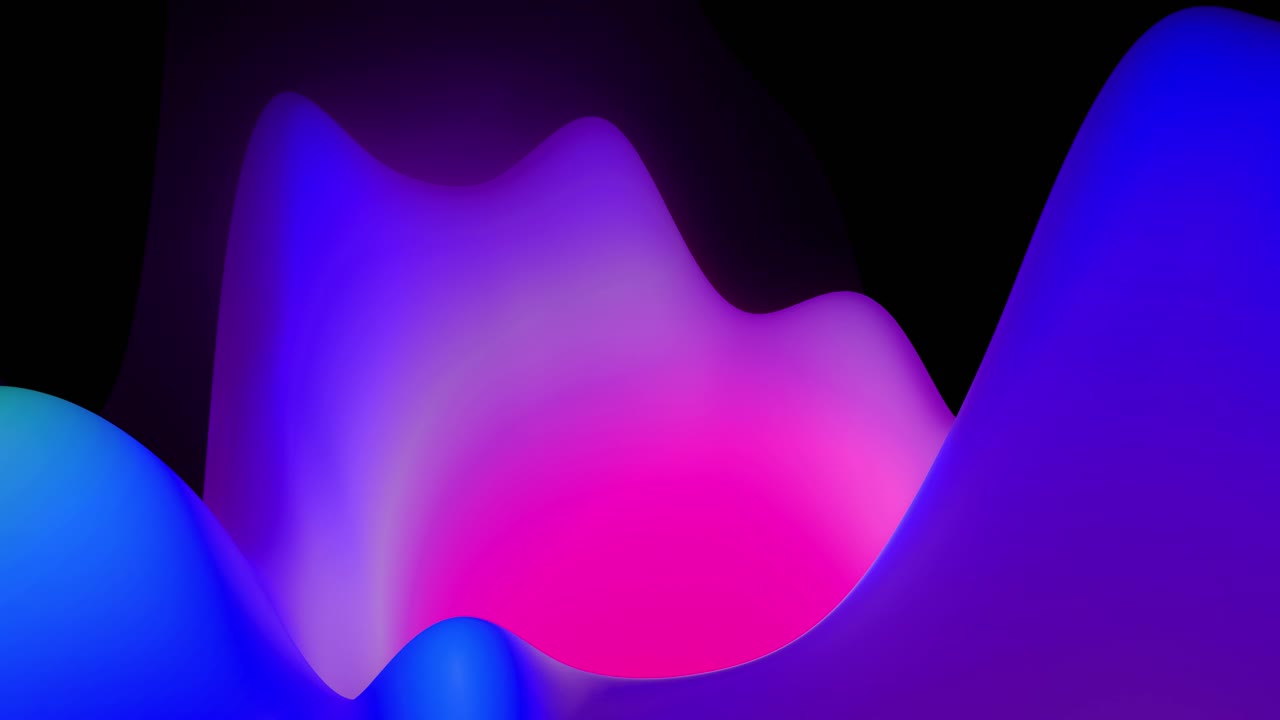 4k abstract looped fondo fantástico, gradiente líquido de pintura con brillo interno forma colinas o picos que cambian suavemente en el ciclo. hermosas transiciones de color rojo azul. 3