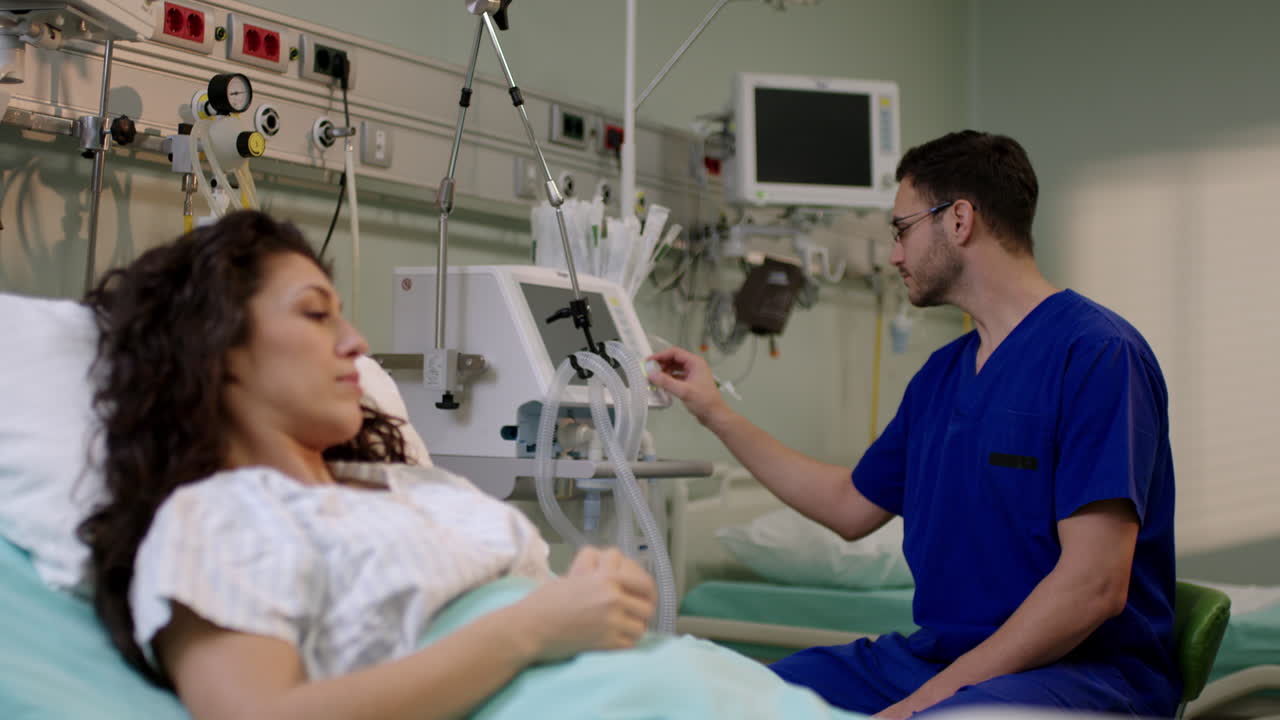 Hospital Scene with Patient and Doctor