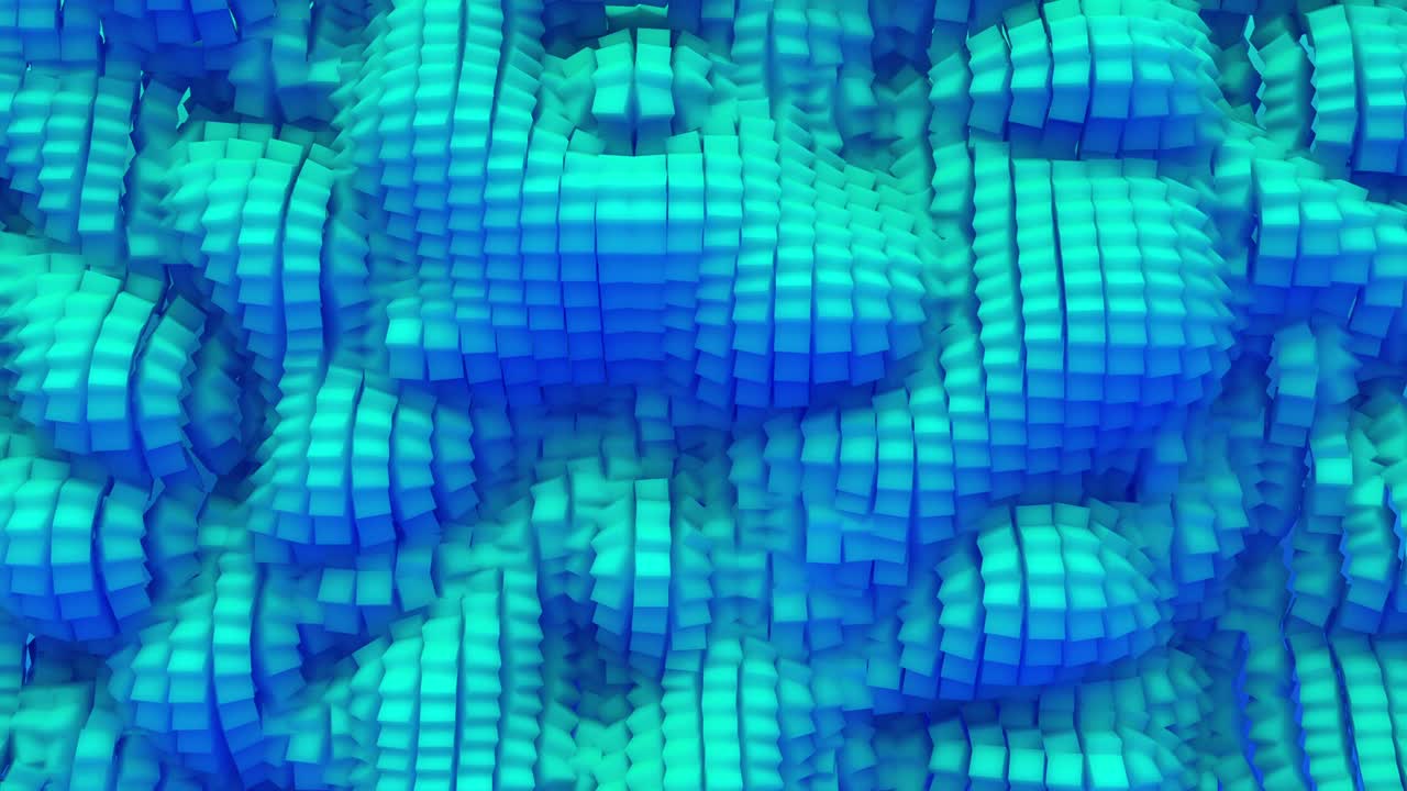 3d Looped abstract cubic shape background. Wavy surface with ripples and bubbles.Trendy vibrant texture, fashion textile, graphic design, animated texture with pimples.
