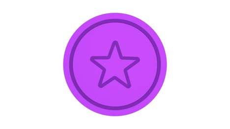 star 3d icon. purple color. alpha channel