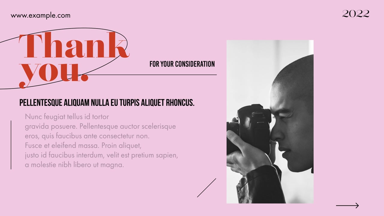 Modern Pitch Deck Presentation Slides with Photographer Portrait