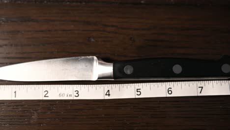 slider over kitchen knife blade measurement