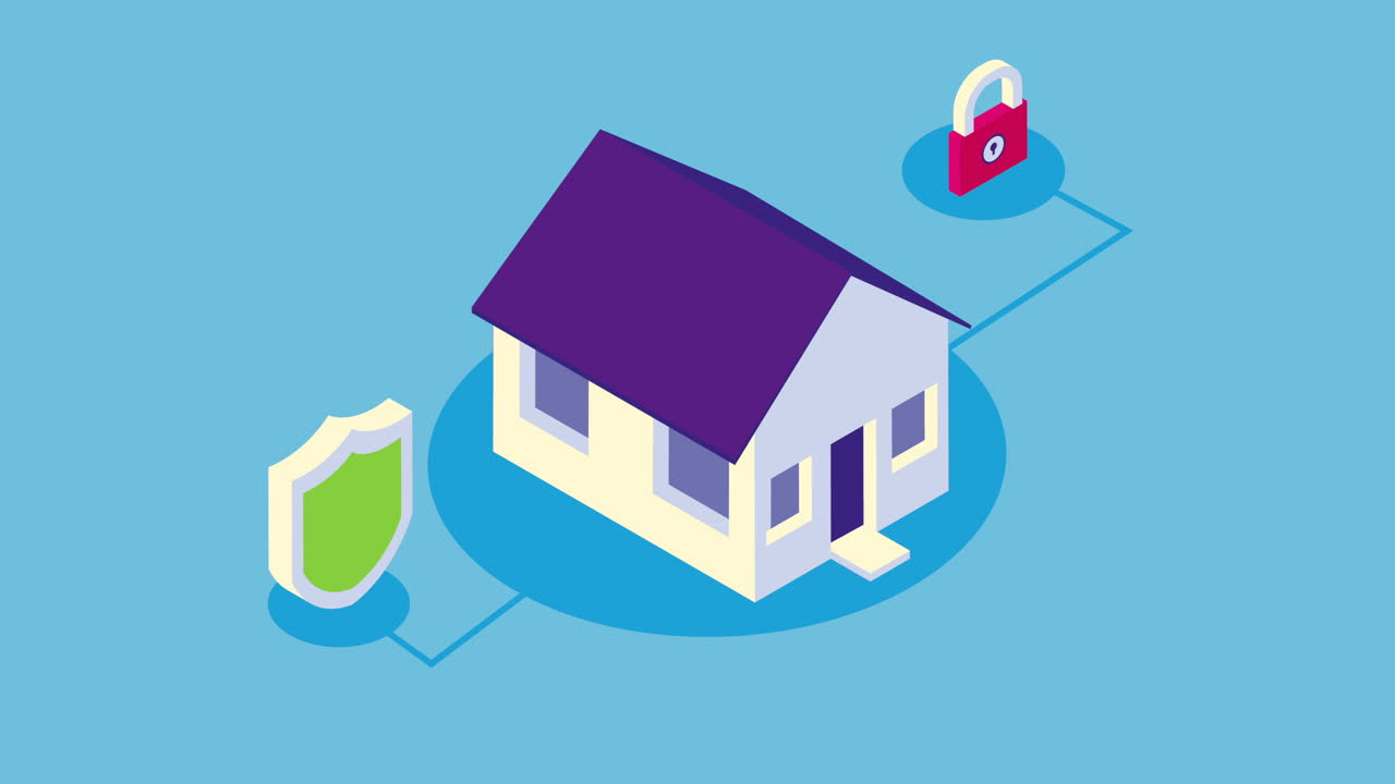 Home Security Illustration | Premium Stock Video Footage