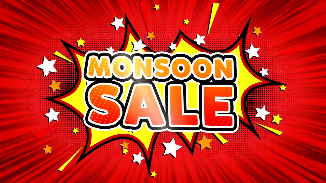 몬순 판매 단어 레트로 만화 버블 원활한 루프