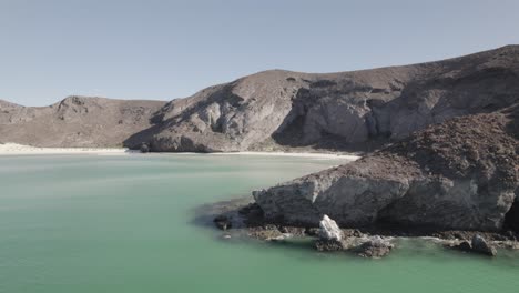 rocky coastline and mountains of baja california in mexico